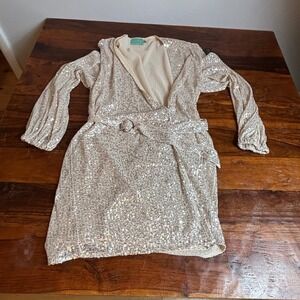 Judith March Sequin Mini Dress in Champagne